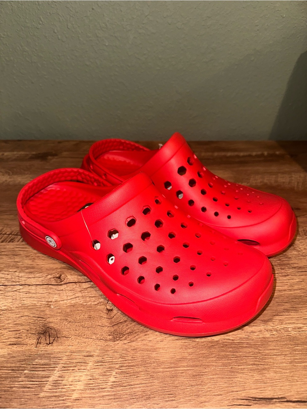 Joybees men’s  Lightweight Red Slip-On Sandals with Vent Holes